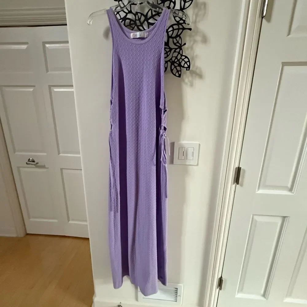 Free People Beach Eve Sweater Maxi Dress in Purple M